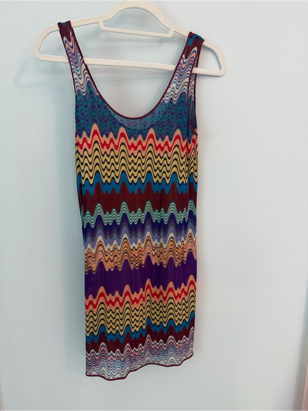 Missoni Multicolor Wave Knit Dress — Red, Yellow, Blue, Green & Purple